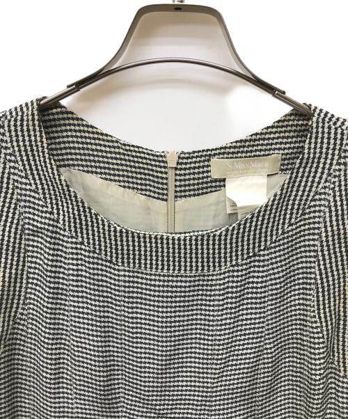 'S Max Mara（エスマックスマーラ）'S Max Mara (エスマックスマーラ) シルク千鳥格子ワンピース アイボリー サイズ:38の古着・服飾アイテム