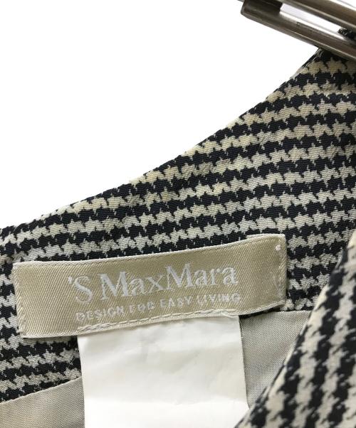 'S Max Mara（エスマックスマーラ）'S Max Mara (エスマックスマーラ) シルク千鳥格子ワンピース アイボリー サイズ:38の古着・服飾アイテム