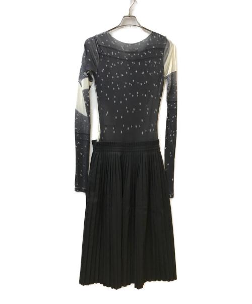 MM6 Maison Margiela（エムエムシックスメゾンマルジェラ）MM6 Maison Margiela (エムエムシックス メゾンマルジェラ) プリーツ切替ドレス グレー サイズ:Sの古着・服飾アイテム
