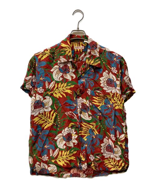 Sun Surf（サンサーフ）Sun Surf (サンサーフ) 半袖アロハシャツ レッド サイズ:記載なしの古着・服飾アイテム
