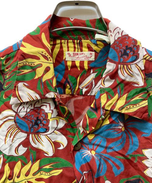 Sun Surf（サンサーフ）Sun Surf (サンサーフ) 半袖アロハシャツ レッド サイズ:記載なしの古着・服飾アイテム