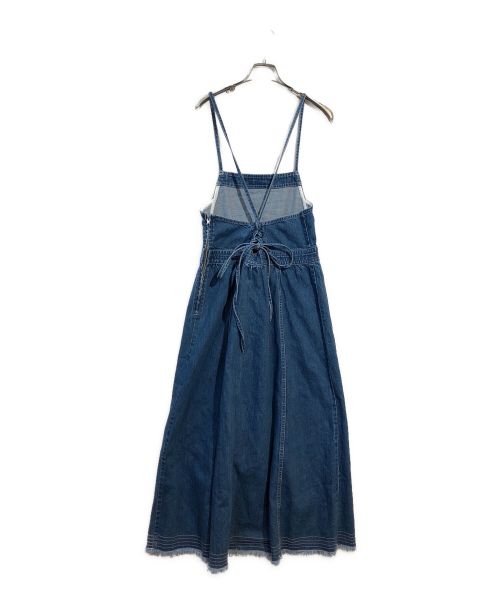 SLOBE IENA（スローブ イエナ）SLOBE IENA (スローブ イエナ) LE DENIMレースアップフレアジャンパースカート ブルー サイズ:36の古着・服飾アイテム