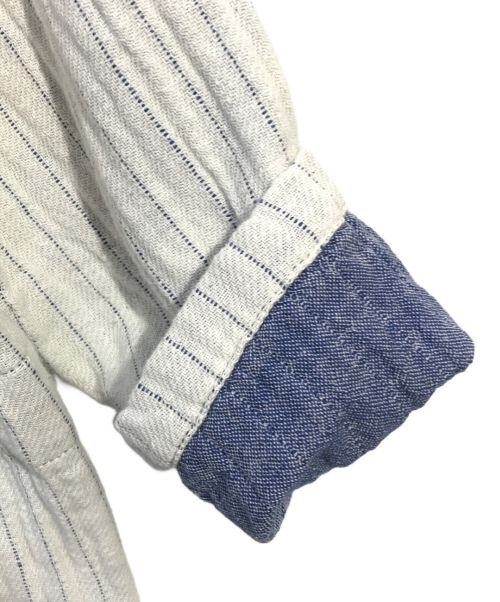 plantation（プランテーション）plantation (プランテーション) ストライプコットンオーバーコート ベージュ サイズ:Mの古着・服飾アイテム