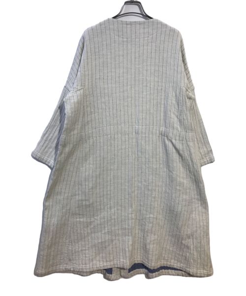 plantation（プランテーション）plantation (プランテーション) ストライプコットンオーバーコート ベージュ サイズ:Mの古着・服飾アイテム