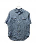POLO RALPH LAURENポロ・ラルフローレン）の古着「半袖リネンシャツ」｜ブルー