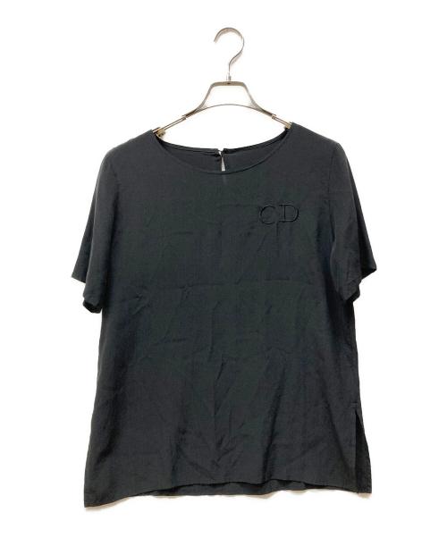 Christian Dior（クリスチャン ディオール）Christian Dior (クリスチャン ディオール) CDロゴシルクブラウス ブラック サイズ:SIZE Lの古着・服飾アイテム