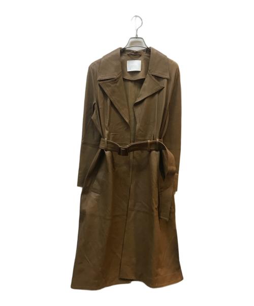 BOSS HUGO BOSS（ボス ヒューゴボス）BOSS HUGO BOSS (ボス ヒューゴボス) パンチングレザートッパーコート ブラウン サイズ:Ｓの古着・服飾アイテム