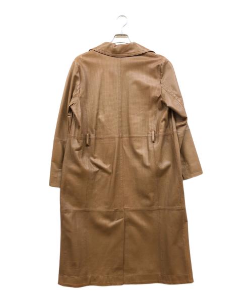 BOSS HUGO BOSS（ボス ヒューゴボス）BOSS HUGO BOSS (ボス ヒューゴボス) パンチングレザートッパーコート ブラウン サイズ:Ｓの古着・服飾アイテム