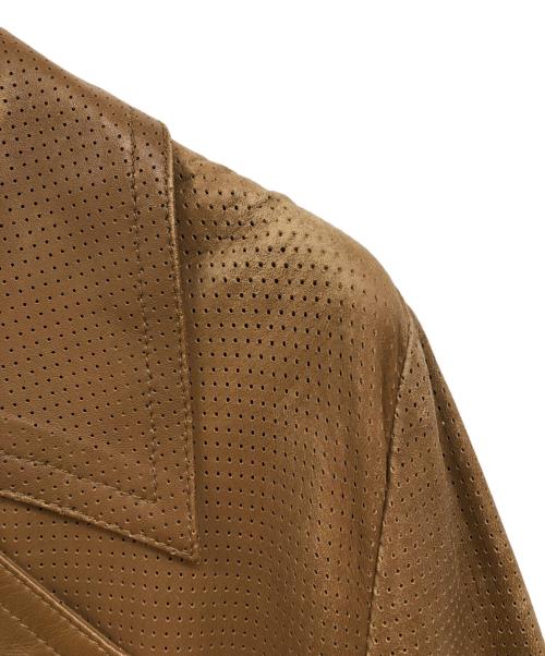 BOSS HUGO BOSS（ボス ヒューゴボス）BOSS HUGO BOSS (ボス ヒューゴボス) パンチングレザートッパーコート ブラウン サイズ:Ｓの古着・服飾アイテム