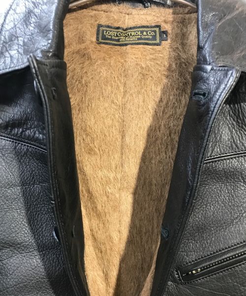 LOST CONTROL（ロストコントロール）LOST CONTROL (ロストコントロール) レザーカーコート ブラック サイズ:1の古着・服飾アイテム