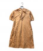 DRAWERドゥロワー）の古着「D PRE1 CO SATN STDLNG OP」｜ベージュ