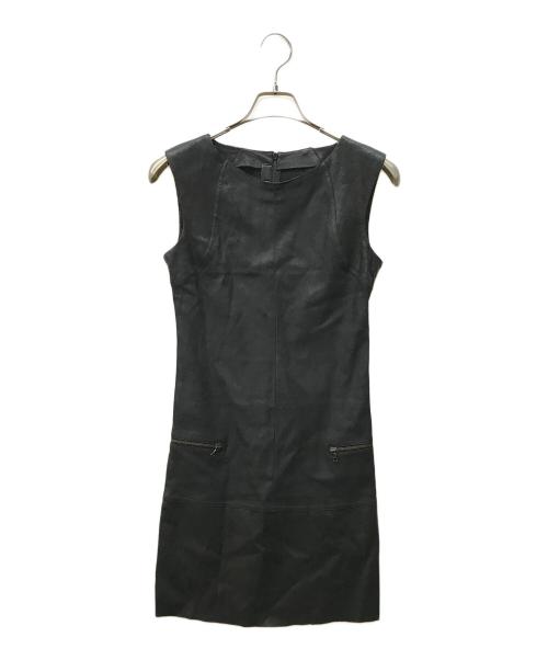 DROMe（ドローム）DROMe (ドローム) レザーノースリーブワンピース ブラック サイズ:Sの古着・服飾アイテム