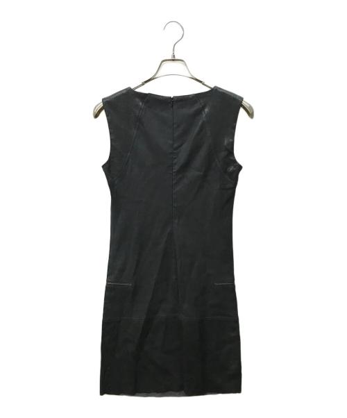 DROMe（ドローム）DROMe (ドローム) レザーノースリーブワンピース ブラック サイズ:Sの古着・服飾アイテム