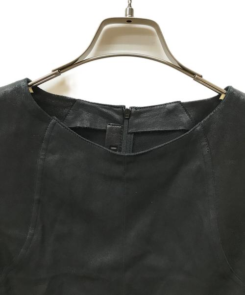 DROMe（ドローム）DROMe (ドローム) レザーノースリーブワンピース ブラック サイズ:Sの古着・服飾アイテム