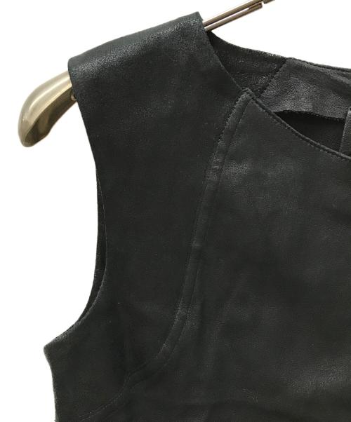 DROMe（ドローム）DROMe (ドローム) レザーノースリーブワンピース ブラック サイズ:Sの古着・服飾アイテム