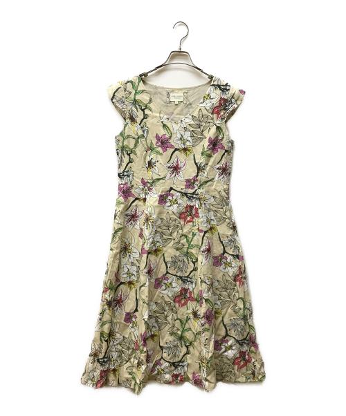 LAURA ASHLEY WEEKEND（ローラアシュレイ ウィークエンド）LAURA ASHLEY WEEKEND (ローラアシュレイ ウィークエンド) ノースリーブワンピース ベージュ サイズ:11の古着・服飾アイテム