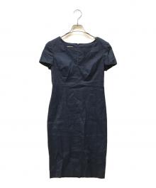 EMPORIO ARMANI（エンポリオアルマーニ）の古着「ストレッチリネンワンピース」｜ネイビー