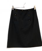 CHANELシャネル）の古着「ココマーク釦台形スカート」｜ブラック