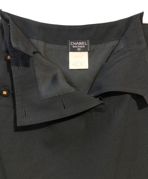 CHANEL（シャネル）CHANEL (シャネル) ココマーク釦台形スカート ブラック サイズ:38の古着・服飾アイテム