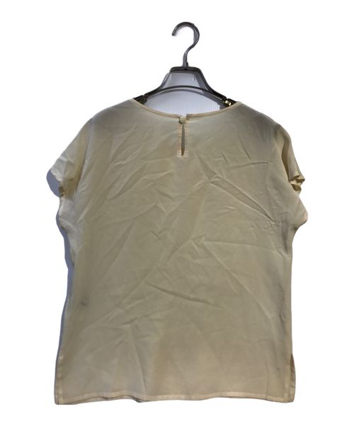 Christian Dior（クリスチャン ディオール）Christian Dior (クリスチャン ディオール) センターロゴノースリーブブラウス アイボリー サイズ:9の古着・服飾アイテム