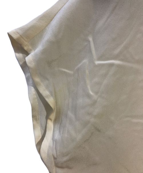 Christian Dior（クリスチャン ディオール）Christian Dior (クリスチャン ディオール) センターロゴノースリーブブラウス アイボリー サイズ:9の古着・服飾アイテム