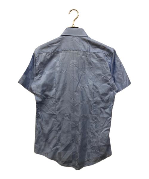 BLACK LABEL CRESTBRIDGE（ブラックレーベル クレストブリッジ）BLACK LABEL CRESTBRIDGE (ブラックレーベル クレストブリッジ) チェックBD半袖シャツ ブルー サイズ:Ｓの古着・服飾アイテム