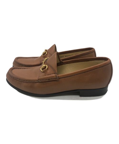 GUCCI（グッチ）GUCCI (グッチ) ホースビットレザーローファー ブラウン サイズ:35 1/2の古着・服飾アイテム