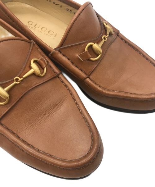 GUCCI（グッチ）GUCCI (グッチ) ホースビットレザーローファー ブラウン サイズ:35 1/2の古着・服飾アイテム