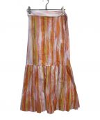 JILL STUARTジルスチュアート）の古着「マルチストライプスカート」｜オレンジ