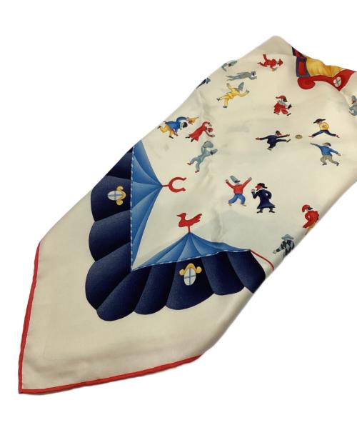 BVLGARI（ブルガリ）BVLGARI (ブルガリ) シルク大判スカーフ アイボリーの古着・服飾アイテム