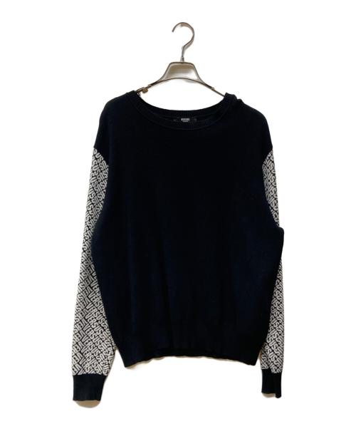 VERSUS VERSACE（ヴェルサス ヴェルサーチェ）VERSUS VERSACE (ヴェルサス ヴェルサーチェ) スリーブロゴクルーネックニット ブラック サイズ:SIZE XLの古着・服飾アイテム