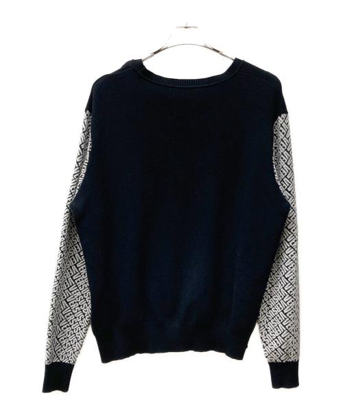 VERSUS VERSACE（ヴェルサス ヴェルサーチェ）VERSUS VERSACE (ヴェルサス ヴェルサーチェ) スリーブロゴクルーネックニット ブラック サイズ:SIZE XLの古着・服飾アイテム