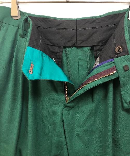 PAUL SMITH（ポールスミス）PAUL SMITH (ポールスミス) プリーツタックスラックス グリーン サイズ:Mの古着・服飾アイテム