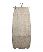 anuansアニュアンス）の古着「スカラレースストレートスカート」｜ホワイト