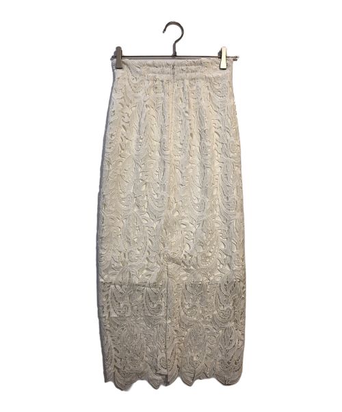 anuans（アニュアンス）anuans (アニュアンス) スカラレースストレートスカート ホワイト サイズ:Mの古着・服飾アイテム