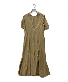 BABYLONE（バビロン）の古着「バックVカットロングワンピース」｜ベージュ