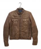 GUCCIグッチ）の古着「ラムレザージャケット」｜ブラウン