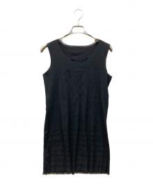 PLEATS PLEASE（プリーツプリーズ）の古着「ノースリーブプリーツカットソー」｜ブラック