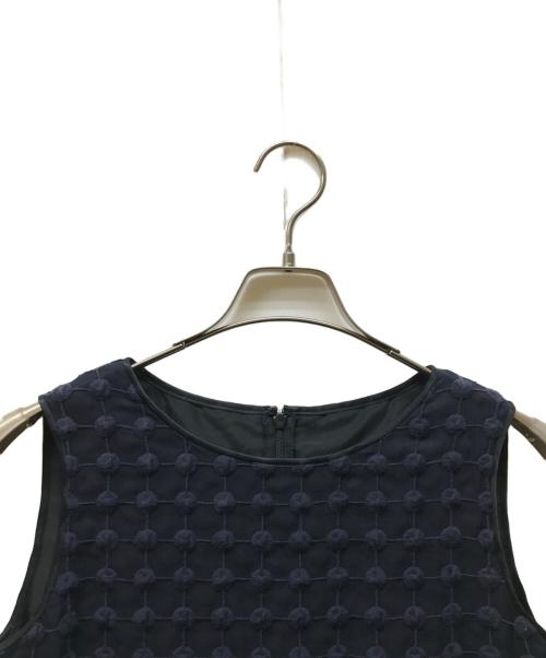 LANVIN COLLECTION（ランバンコレクション）LANVIN COLLECTION (ランバンコレクション) ノースリーブ刺繍ワンピース ネイビー サイズ:36の古着・服飾アイテム