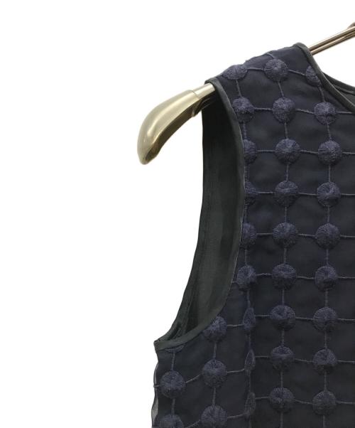 LANVIN COLLECTION（ランバンコレクション）LANVIN COLLECTION (ランバンコレクション) ノースリーブ刺繍ワンピース ネイビー サイズ:36の古着・服飾アイテム