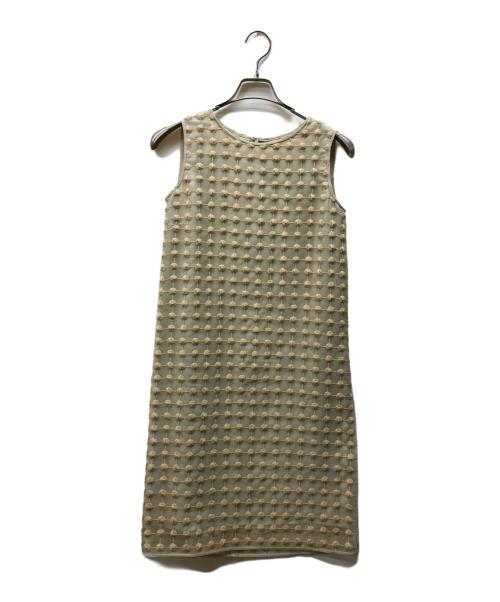 LANVIN COLLECTION（ランバンコレクション）LANVIN COLLECTION (ランバンコレクション) ノースリーブ刺繍ワンピース ベージュ サイズ:36の古着・服飾アイテム