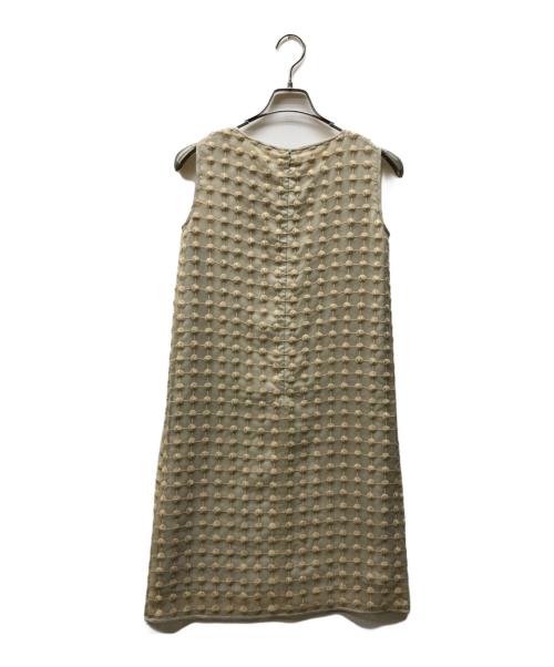 LANVIN COLLECTION（ランバンコレクション）LANVIN COLLECTION (ランバンコレクション) ノースリーブ刺繍ワンピース ベージュ サイズ:36の古着・服飾アイテム