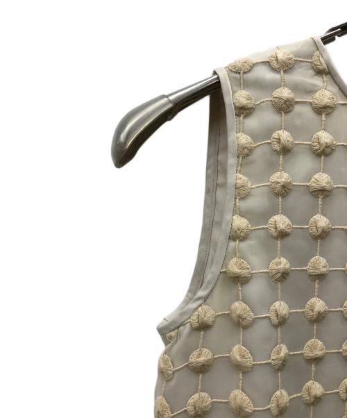 LANVIN COLLECTION（ランバンコレクション）LANVIN COLLECTION (ランバンコレクション) ノースリーブ刺繍ワンピース ベージュ サイズ:36の古着・服飾アイテム