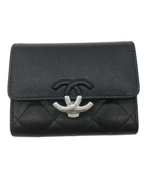 CHANEL（シャネル）CHANEL (シャネル) マトラッセ ココマーク スモール フラップ カードケース ブラックの古着・服飾アイテム