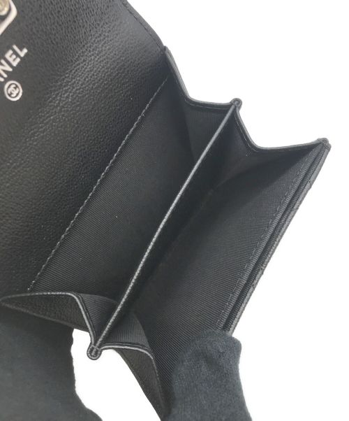 CHANEL（シャネル）CHANEL (シャネル) マトラッセ ココマーク スモール フラップ カードケース ブラックの古着・服飾アイテム