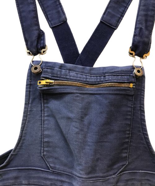 REAL AIGLON（リアルエイグロン）REAL AIGLON (リアルエイグロン) モールスキンオーバーオール ブルー サイズ:記載なしの古着・服飾アイテム