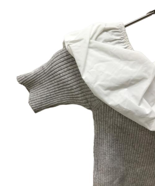 SORIN（ソリン）sorin (ソリン) Rib Puffed Shoulder Mini Top グレー サイズ:Mの古着・服飾アイテム