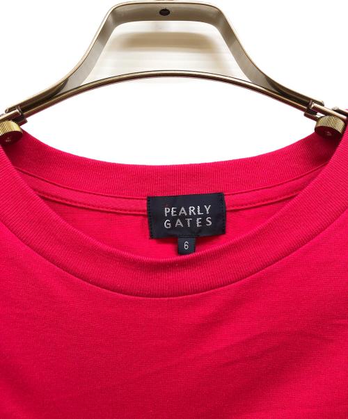 PEARLY GATES（パーリーゲイツ）PEARLY GATES (パーリーゲイツ) プリントカットソー ピンク サイズ:２Lの古着・服飾アイテム