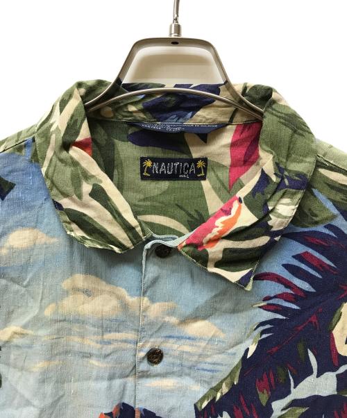 NAUTICA（ノーティカ）NAUTICA (ノーティカ) フラガールアロハシャツ ブルー サイズ:Lの古着・服飾アイテム