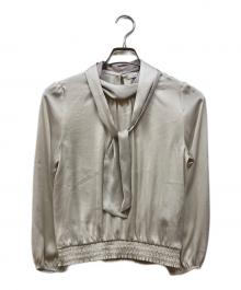 ANAYI（アナイ）の古着「サテンスムース ボウタイブラウス」｜ベージュ